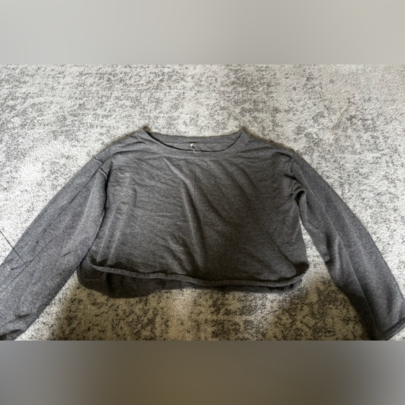 Free People Long Sleeve Knit Top Charcoal Gray Size: Lg - Picture 1 of 8